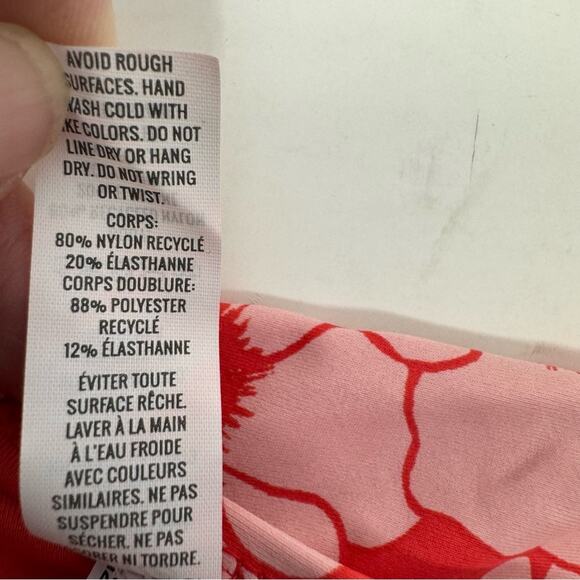 Aerie Classic Bikini Bottom Floral Print Red Pink Retro Vacation Size XL NEW - Picture 6 of 8